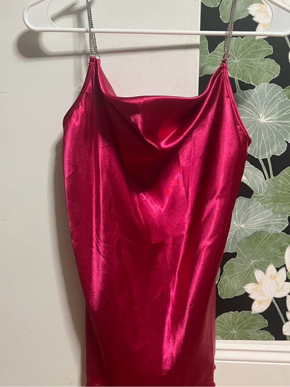 Nicole Miller Satin Cowl Camisole - Fuchsia